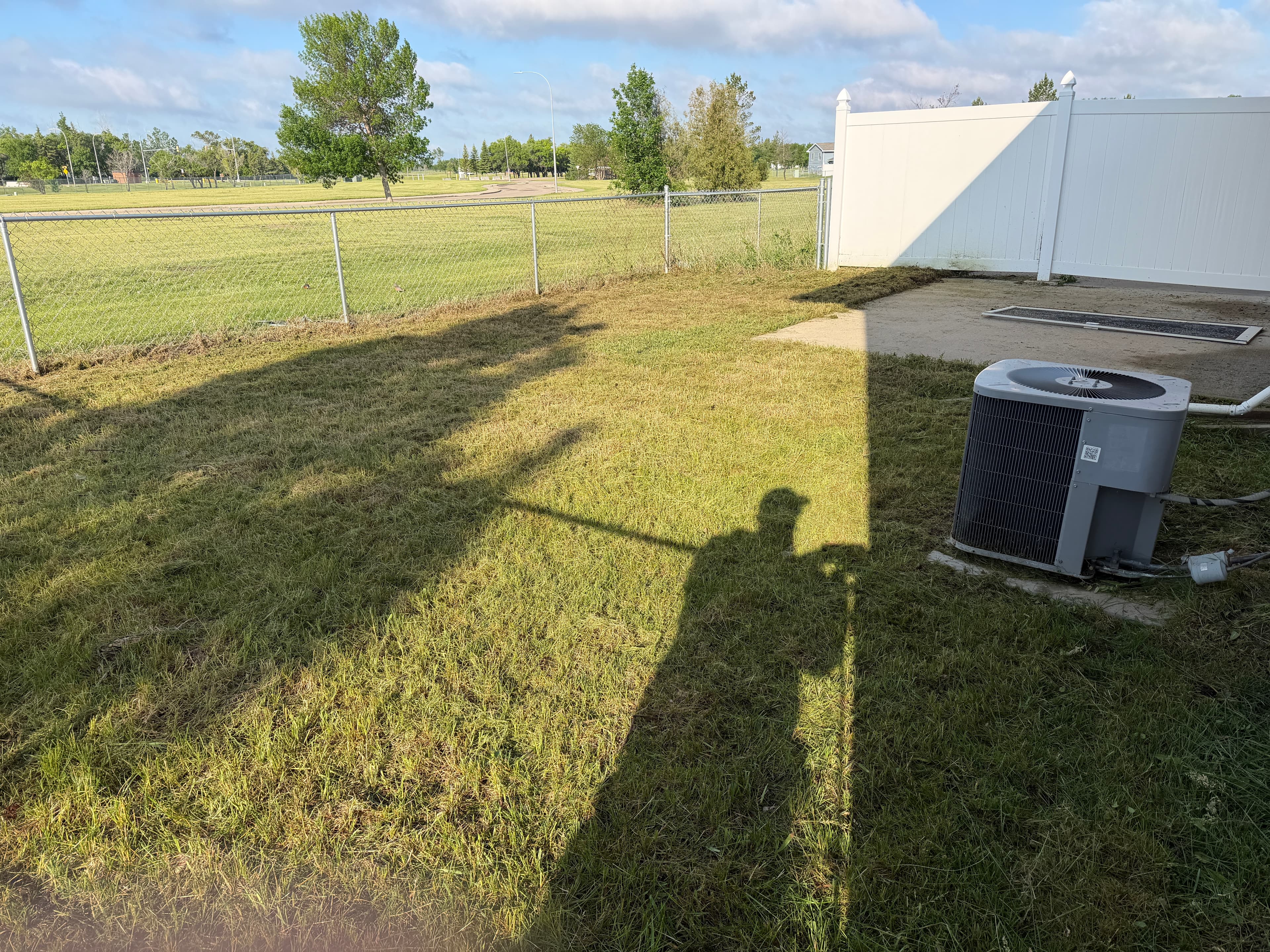 After tall backyard grass cleanup